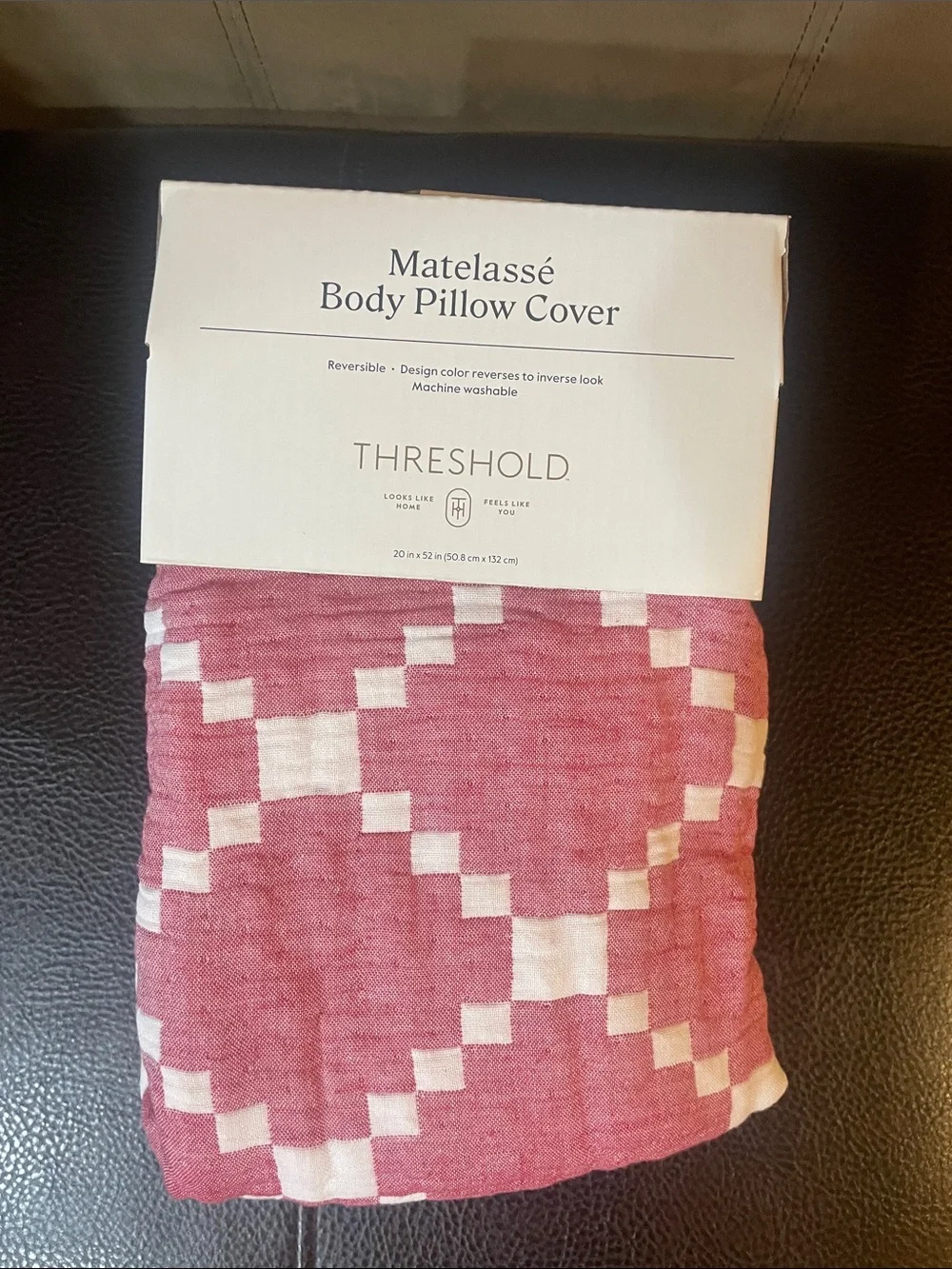 Threshold Matelassé Body Pillow Cover Reversible NEW